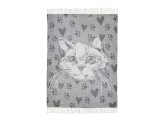 Плед хлопковый Кот серый Love You 140 x 200 см (4372)