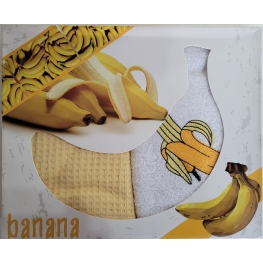 Набор кухонных полотенец махра-вафелька Gulcan банан  (30*50) 2 шт
