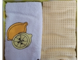 Набор кухонных полотенец махра-вафелька Gulcan лимон  (30*50) 2 шт