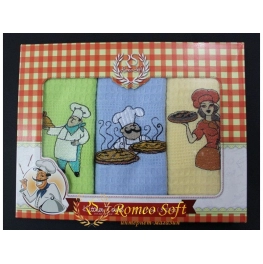 Набор вафельных кухонных полотенец Romeo Soft  Chef  (40*60) 3 шт